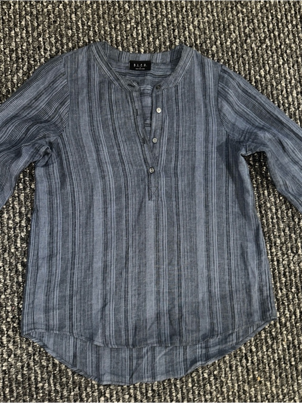 B.L.E.U. Men's Striped Slate Henley